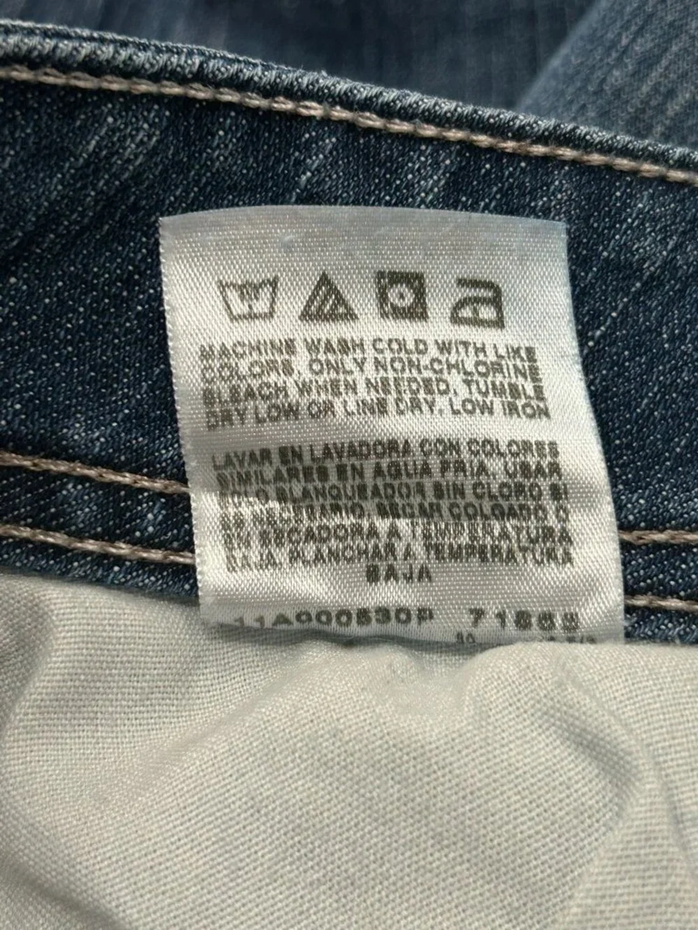 Riders By Lee 16P Blue Denim Capris Cotton Blend Stretch Jeans Minimalist